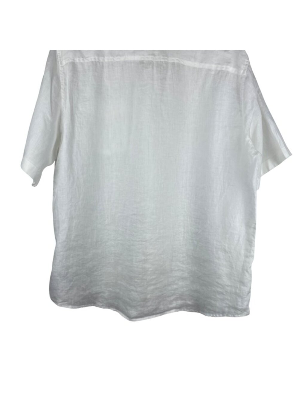 Garnet Hill 100% Linen Short Sleeve Button-Up Shirt Men's Large Resortwear White - Picture 11 of 12